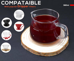 MIBRU V60 Drip Coffee Set Drip Coffee Maker Set Professional Coffee Machine Drip Set of 3 Drip Utensils Drip Coffee Machine, Fast Brewing Specialist طقم بالتقطير