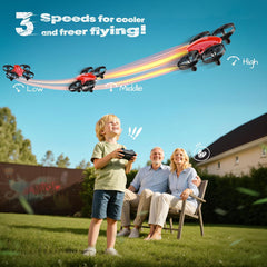 V995 Red Mini Drone for Kids and Beginners,Indoor RC Quadcopter Plane with 3D Flips, 360° Rotation, Circle Fly, Auto Hover, Headless Mode, 21Mins 3 Batteries, Gift for Boys and Girls