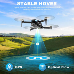 GPS Drone with Camera for Adults, 2K HD FPV Drones with Auto Return, Follow Me, Circle Fly, Waypoint Fly, Stable Hover, Brushless Motor, Foldable 5G Transmission Remote Control Quadcopter