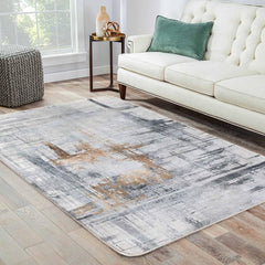 Leesentec Carpets & Rugs Modern Abstract Area Rugs Living Room Soft Short Pile Rug Non-slip Grey Large Luxury Carpet Living Room Bedroom Floor Mat Home Decor (120 * 160 cm, Beige Grey)