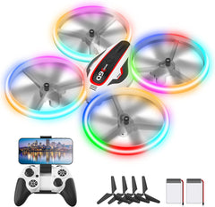 Q9s Drones for Kids,RC Drone with Altitude Hold and Headless Mode,Quadcopter with Blue&Green Light,Propeller Full Protect,2 Batteries and Remote Control,Easy to fly Kids Gifts Toys for Boys and Girls