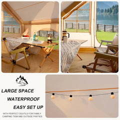 Tents for Camping - Inflatable Tent with PUM, Instant Setup Waterproof Tent, Oxford Fabric Camping Tent with Skylight, 3x2.4x2.2m Large Inflatable Camping Tent, 4 Season Family Tents for Camping