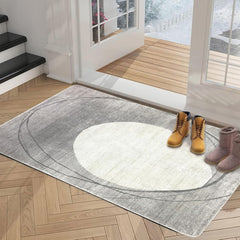 Tinyboy-hbq Area Rug Short Pile Living room Carpet Modern Geometric Design Rugs Circular Pattern Rug Non-slip Decorative Rugs for Bedroom (160 x 200 cm, Light blue/beige)