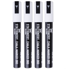D60 Dry Erase White Liquid Chalk Pen - 6mm Chisel Tip - Pack of 4 White Chalk Markers