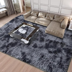 Tinyboy-hbq Area Rugs Unique Abstract Fluffy Carpet Anti Slip Soft Rug for Bedroom Living Room Home Decor Multiple Sizes Large Pad Easy Cleaning (Gray White, 80 * 120cm)