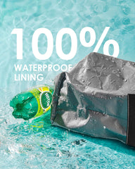 HOTOR Car Trash Can with Lid and Storage Pockets, 100% Leak-Proof Car Organizer, Waterproof Car Garbage Can, Multipurpose Trash Bin for Car - Black