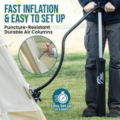TAILI Inflatable Blow Up Tent for Camping with Hand Pump for 2/4/6/8 Person, Easy Setup Outdoor Inflatable Oxford Waterproof Air Tent House for Family Camping Adult