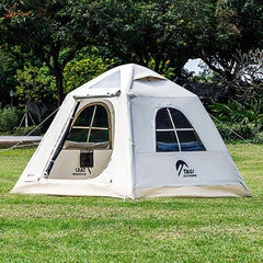 TAILI Inflatable Blow Up Tent for Camping with Hand Pump for 2/4/6/8 Person, Easy Setup Outdoor Inflatable Oxford Waterproof Air Tent House for Family Camping Adult