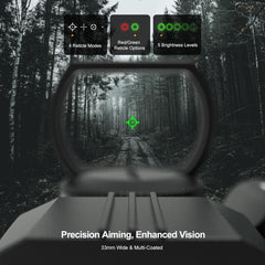 Feyachi Reflex Sight - 4 Reticle Red & Green Dot Sight Optics with Integrated Red/Green Laser Sight Less Than 5mW Output