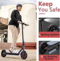 Electric Scooter for Adults, 8.5"/10" Tires, 19/22Mph, 350W/500W Motor, 21-28 Miles Range, Folding E-Scooter with Dual Suspension,APP(V1/SPRO/MAX)