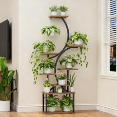 Indoor Plant Stand – 158cm Tall 8-Tier Plant Shelf, S-Shaped Corner Rack for Indoor Growing, Large Flower Holder & Decorative Living Room Stand, no plant growth lights included