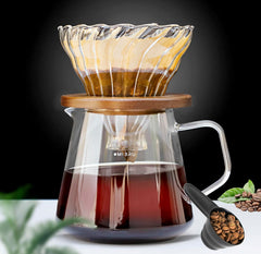 MIBRU V60 Drip Coffee Set Drip Coffee Maker Set Professional Coffee Machine Drip Set of 3 Drip Utensils Drip Coffee Machine, Fast Brewing Specialist طقم بالتقطير