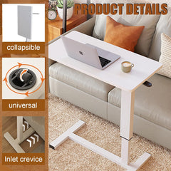 مكتب قائم متحرك بارتفاع قابل للتعديل وبجانب السرير قابل للطي ومتعدد الوظائف مع 4 عجلات لغرفة النوم وغرفة المعيشة والمكتب والمستشفى والاستوديو (رفع هوائي بي)