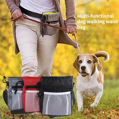 Dog Treat Training Pouch,Adjustable Waist & Shoulder Strap, Multi-Functional Treat Bag with Built-in Poop Bag Dispenser for Dog Training, Treats, Toys, and Kibble, 3 Ways to Wear