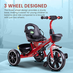 بايبي دراجة ثلاثية العجلات ذكية بخاصية التوصيل والتشغيل للاطفال، دراجة للاطفال مع مساحة تخزين ومقبض دفع للوالدين | دراجة ثلاثية العجلات للاطفال | دراجة اطفال للاطفال من سن 2 الى 5 سنوات للاولاد