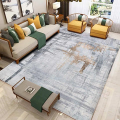 Leesentec Carpets & Rugs Modern Abstract Area Rugs Living Room Soft Short Pile Rug Non-slip Grey Large Luxury Carpet Living Room Bedroom Floor Mat Home Decor (120 * 160 cm, Beige Grey)