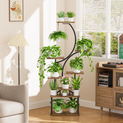 Indoor Plant Stand – 158cm Tall 8-Tier Plant Shelf, S-Shaped Corner Rack for Indoor Growing, Large Flower Holder & Decorative Living Room Stand, no plant growth lights included