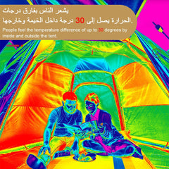 Camping Tent Large Pop Up Dome Tent 5-8 People, Easy Setup Hexagonal Instant Family Tent with 2 Doors Mesh UV Protection Outdoor Portable Windproof Automatic Tent for Beach Travel Picnic 283*283*168cm