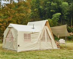 YOLENY Inflatable Tents for Camping, 4/6/8/10/12 Person Blow Up Tent with TPU Skylight, Mesh Windows,Stove Jack & Pump, Easy Setup 4 Season Glamping Tent, Waterproof & Windproof