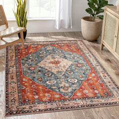XICEN Rug Persian Crystal Print Living Room Area rugs, 140 * 200CM Large Washable Living Bedroom Rug, for Family Bedroom Office Featuring Stain Resistant Easy to clean Floor rugs Large