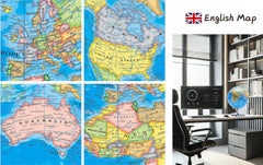 Exerz 20cm World Globe Political Map - Educational Globes Geographic - Stainless Steel Arc and Base - School Home (20cm diameter)