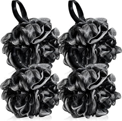 ثمينز اسفنجة استحمام للتقشير من 4 قطع، اكسسوارات الحمام، اساسية للاستحمام ومقشر الجسم، 75 غرام/قطعة من اسفنجات الاستحمام - مجموعة من 4 اسفنجات ملونة على شكل زهور..