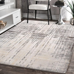 Leesentec Carpets & Rugs Modern Abstract Area Rugs Living Room Soft Short Pile Rug Non-slip Grey Large Luxury Carpet Living Room Bedroom Floor Mat Home Decor (120 * 160 cm, Beige Grey)