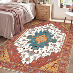 XICEN Rug Persian Crystal Print Living Room Area rugs, 140 * 200CM Large Washable Living Bedroom Rug, for Family Bedroom Office Featuring Stain Resistant Easy to clean Floor rugs Large