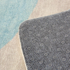Tinyboy-hbq Area Rug Short Pile Living room Carpet Modern Geometric Design Rugs Circular Pattern Rug Non-slip Decorative Rugs for Bedroom (160 x 200 cm, Light blue/beige)