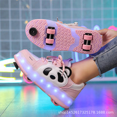 Skates Shoes Wings Luminous Four-wheel Pulley Skates Shoes