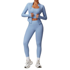 long-sleeved yoga suit, thin high-waisted