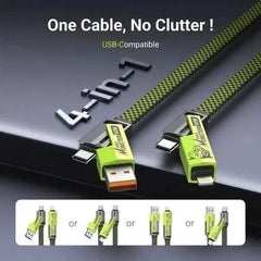4-in-1 100W USB-C Charging Cable with Interchangeable Connectors