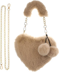 Girls Furry Heart Shaped Fluffy Wallet AL287