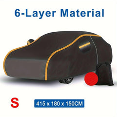 غطاء سيارة متين مقاوم للماء مكون من 6 طبقات يحمي من المطر والثلج والأشعة فوق البنفسجية بنسبة 50%