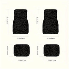 طقم سجادات أرضية سيارة بطبعة جلد النمر مكون من 4 قطع AH027