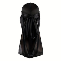 قبعة استحمام حريرية للرجال مع ذيل طويل وقبعة حريرية بموجات وإكسسوارات الحمام