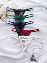5pcs  Solid Color Lace Bowknot Cute Briefs 50%