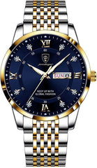 ساعة كلاسيكية للرجال من الستانلس ستيل مقاومة للماء EL022