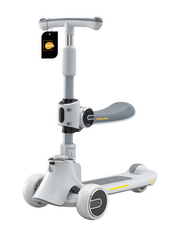 Three In one Children's Scooter Led Light Flashing Wheel Adjustable Height Foldable Scooter Removable Seat Blue LK002 - Nimall