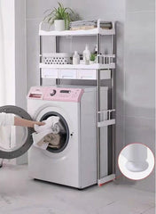 Washing machine storage rack with drawers, white, NH011 AL166 - Nimall