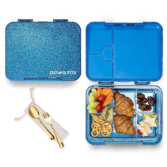 6 & 4 Convertible Bento Lunch Box - Glitter Blue