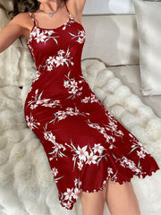 Floral Print Trim Cami  Lingerie