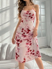 Floral Print Spaghetti Strap Nightdress Womens Lingerie