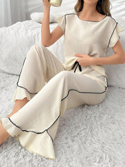 Pajama Set  Fine Hem Detail Womens Lingerie