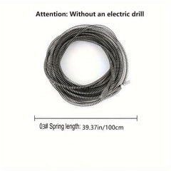 Household Electric Drill Pipe Dredger Accessories Spring TubeSewage Toilet Floor Drain Dredger
