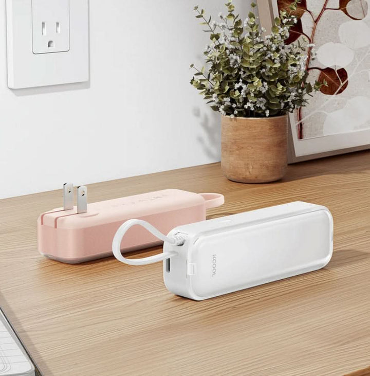 3-in-1 Power Bank with Built-In Cable and Wall Plug, 5,000mAh