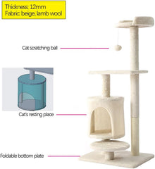 Cat Tower, indoor cat tree with sisal covered catch posts and plush catch balls