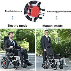 Electric Wheelchair Folding Wheelchair Easily Foldable Fully Automatic Electric Wheelchair Foldable Electric wheelchair 500W / 24V Li-ion battery for the home elderly and disabled people