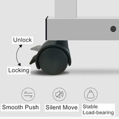 مكتب لابتوب محمول لجانب السرير بارتفاع قابل للتعديل مع 4 عجلات، طاولة جانبية قابلة للطي متعددة الوظائف للاريكة وغرفة النوم وغرفة المعيشة والمكتب وسرير المستشفى 60×40 سم، ابيض
