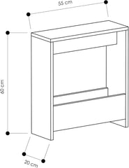 Chulovs Side Table with Magazine Rack for Living Room and Office -entryway table- Side/End Table - 55 x 20 x 60cm